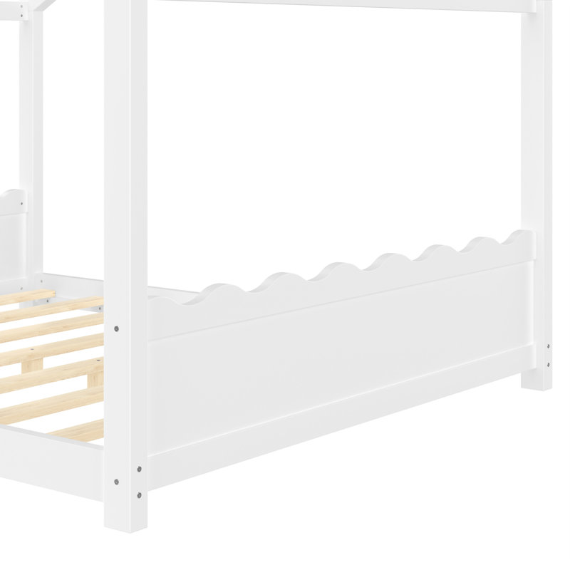 Structure de lit grand durable en bois massif, conception Montessori pour chambre d'enfant
