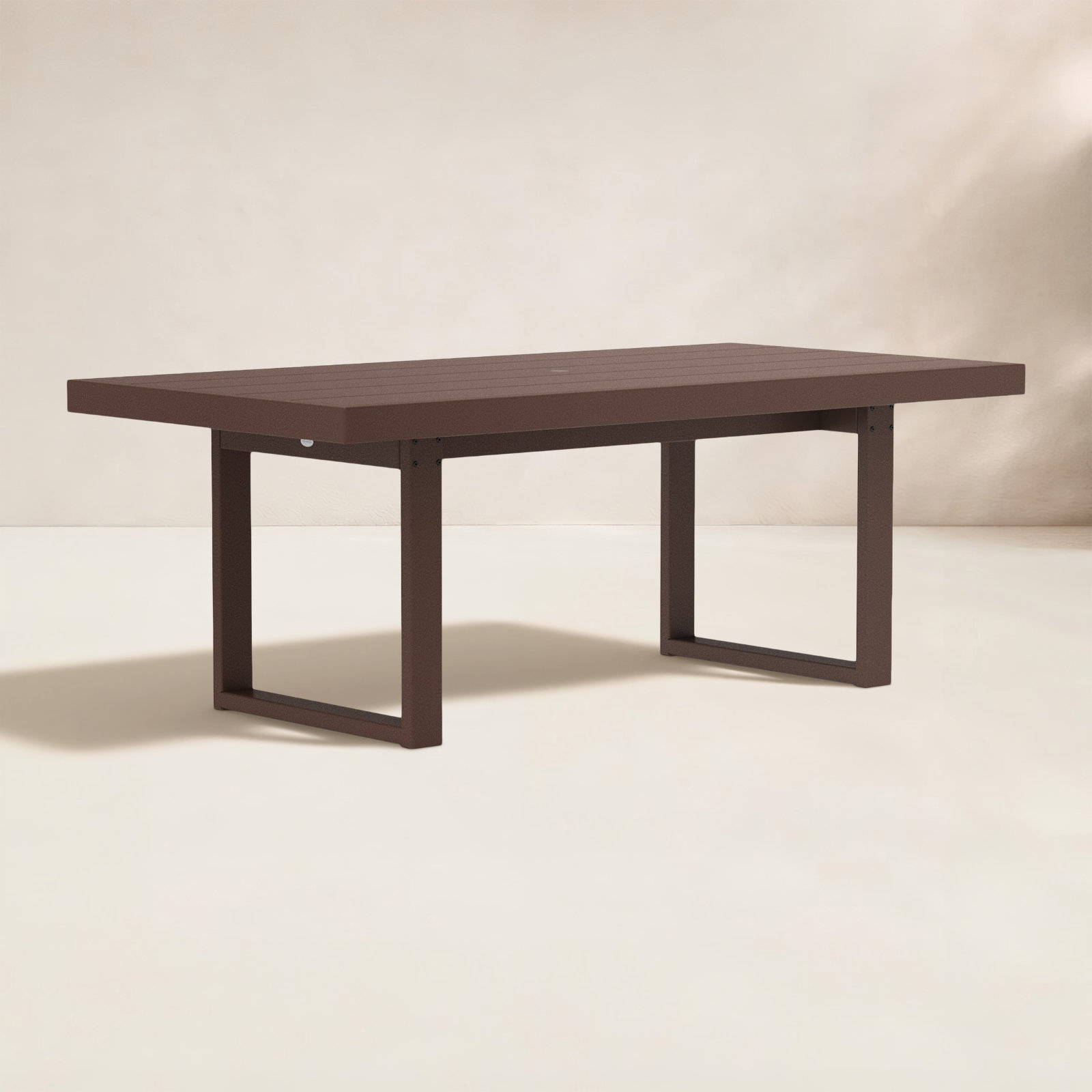 POLYWOOD® Edge 78" Patio Dining Table, Dark Brown