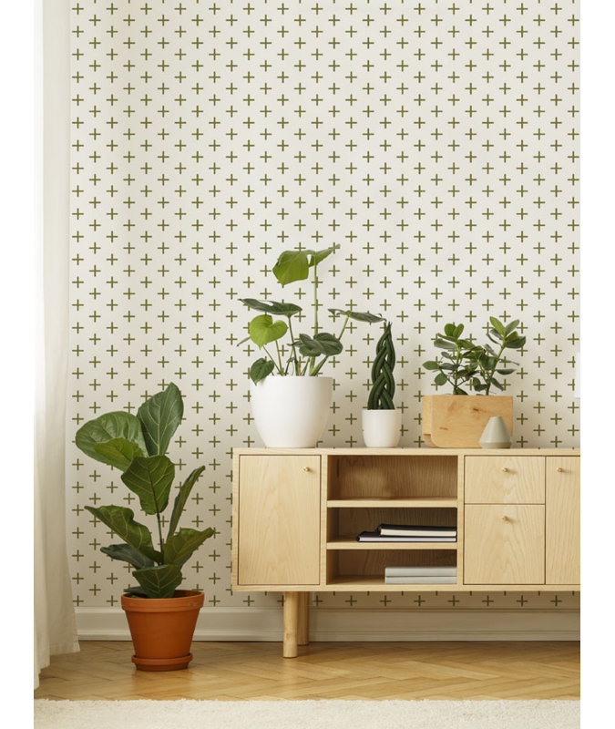 Rouleau de papier peint additionnel L 10 pi x l 24 po, Olive, Autocollant, PVC