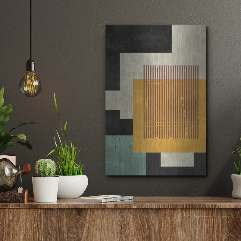 Ivy Bronx «Abstract Geometric 18» par Gary Williams, art mural en métal, H 16 po x l 12 po