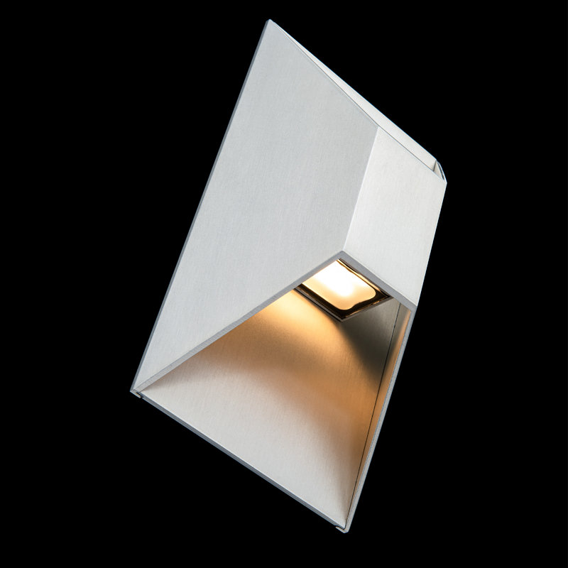 Maglev LED Flush Mounted Sconce, Brushed Aluminum, 3000K, 10" H x 5.5" W x 3.625" D
