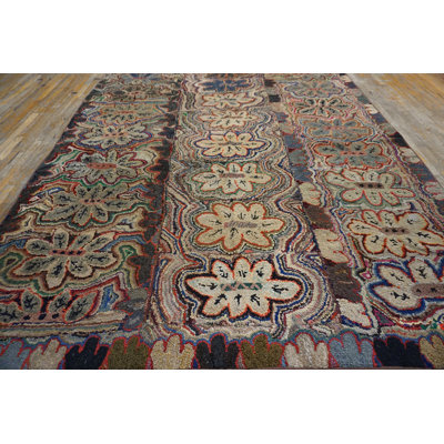 Antique American Hooked Folk Art Rug From America