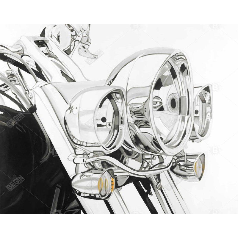 Art sur toile encadré, "Moto lumière"