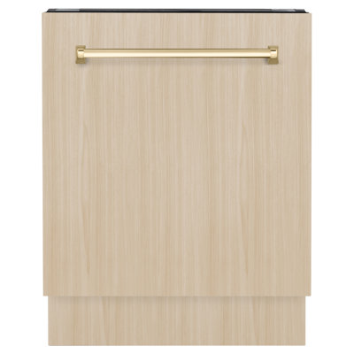 ZLINE Autograph Edition 24 in. Tallac Series 3rd Rack Top Control Built-In Tall Tub Dishwasher in Custom Panel Ready, 51dBa