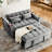 Grey Velvet Foldable Bed With Adjustable Back, Charging & Phone Stand Access Modern In Velvet, Back And /Phone Feature