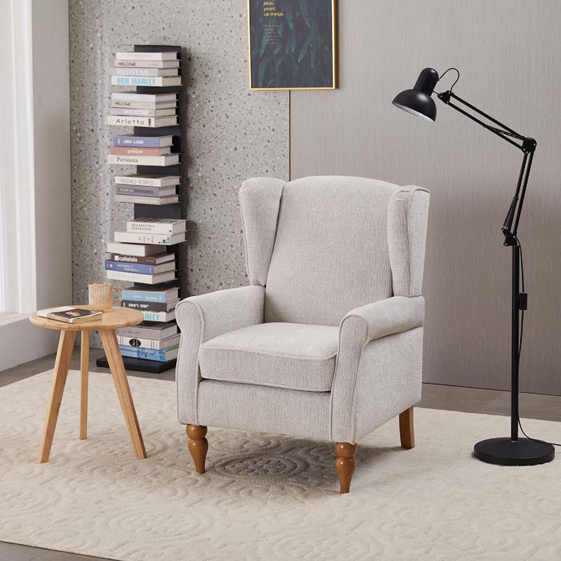Fauteuil d'appoint à dossier haut, Beige