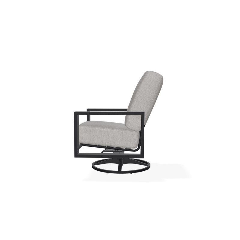 Larssen Deep Seating Cushion Swivel Rocker, Black, Canvas Granite Sunbrella® Canvas