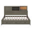 Lit de jour en bois pleine grandeur avec 3 tiroirs, tablette, prises et ports USB-97914209