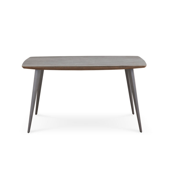 Bay Isle Home Tiago Wood Frame Dining Table In Grey Stone And Black ...