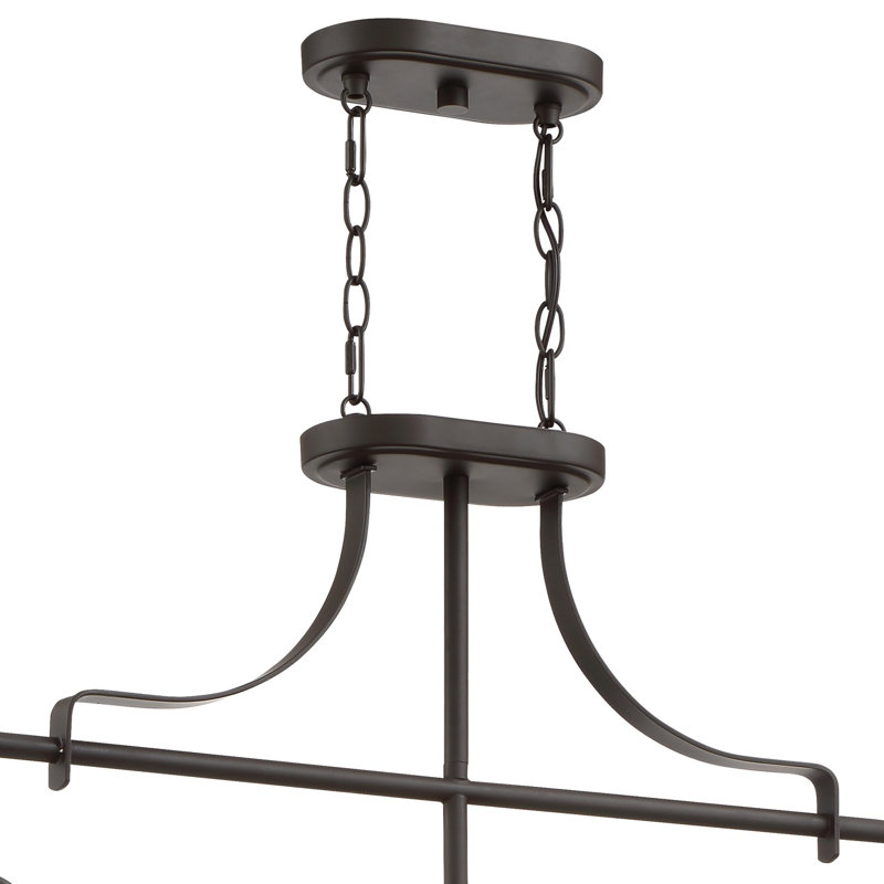 Luminaire suspendu rectiligne à 3 lumières pour ilot de cuisine Spofford, Bronze vieilli