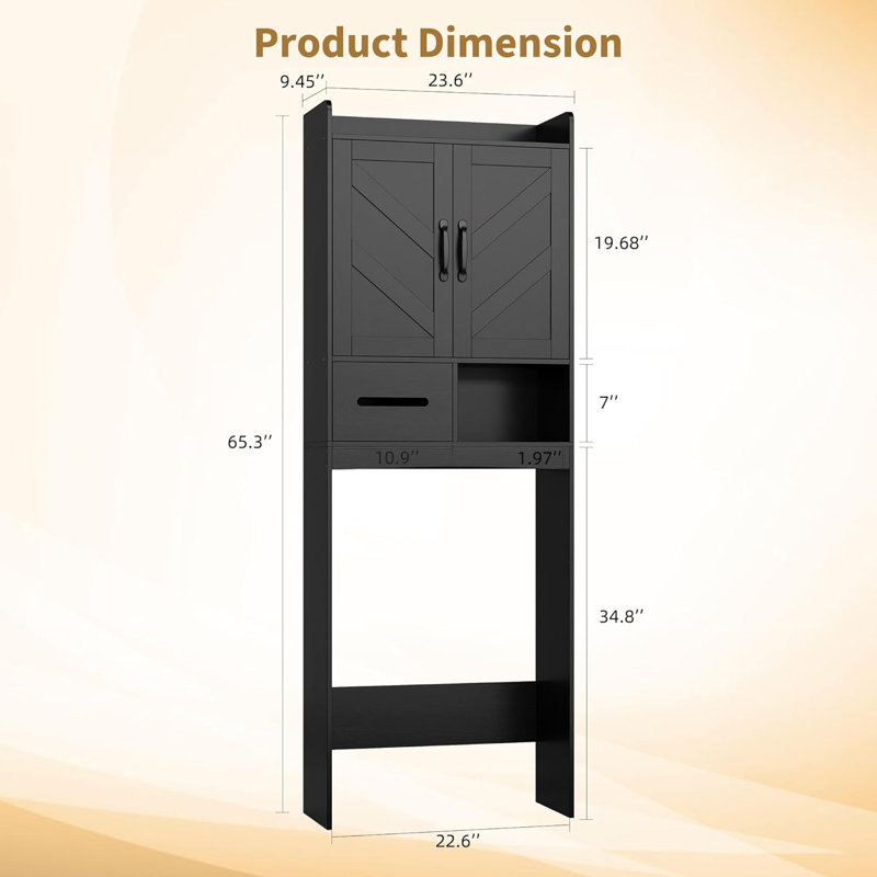 Support de toilette pour salle de bain, Noir