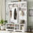 Modern Hallway Hall Tree with Metal Hooks and Storage Space-1341075905