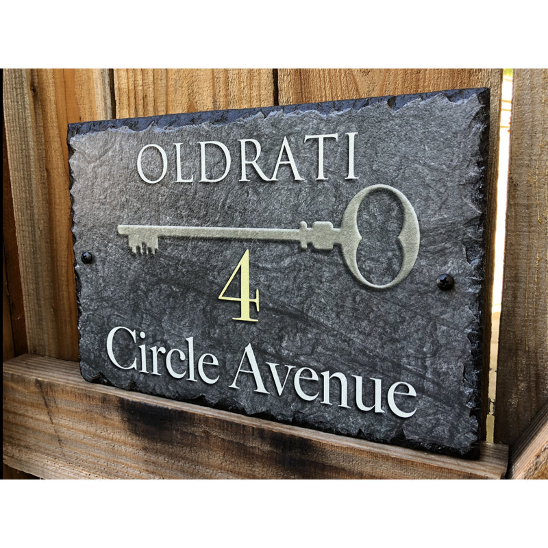 Plaque d'adresse murale personnalisée à 3 lignes Home, Montage à 2 trous, Oui, H 8 po x l 12 po