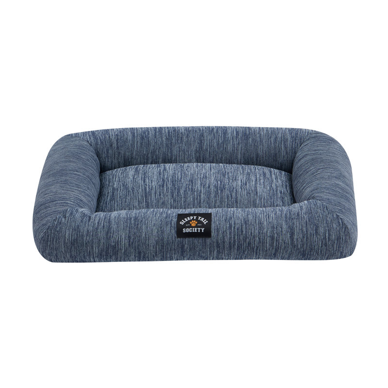 Petit lit pour chien en polyester et nylon bleu, Bleu, Petit (H 16 po x l 24 po x P 6 po)