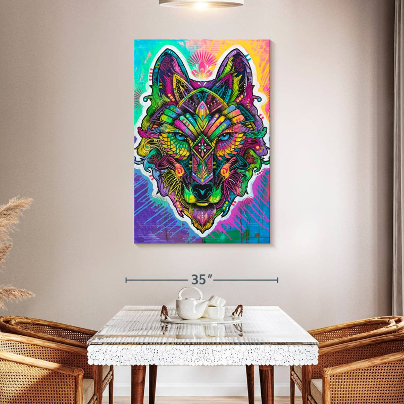 Brampt Wolf Shaman, 48" H x 32" W