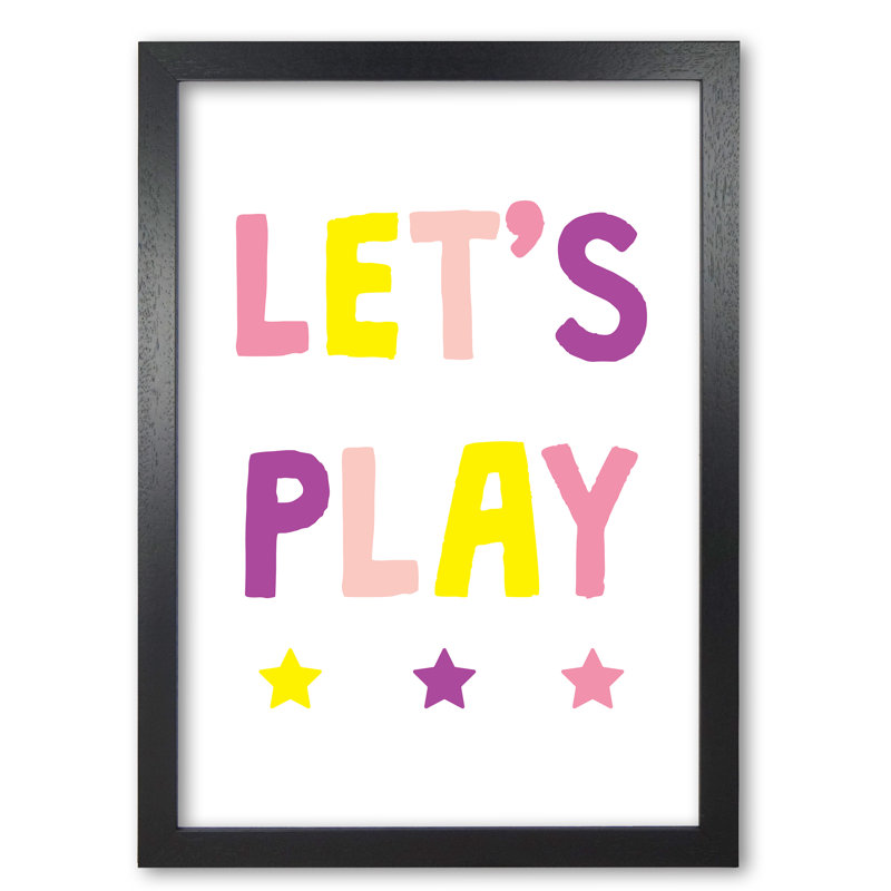 Let's Play - Print, Black Grain Frame, 85 cm H x 60 cm W x 5 cm D