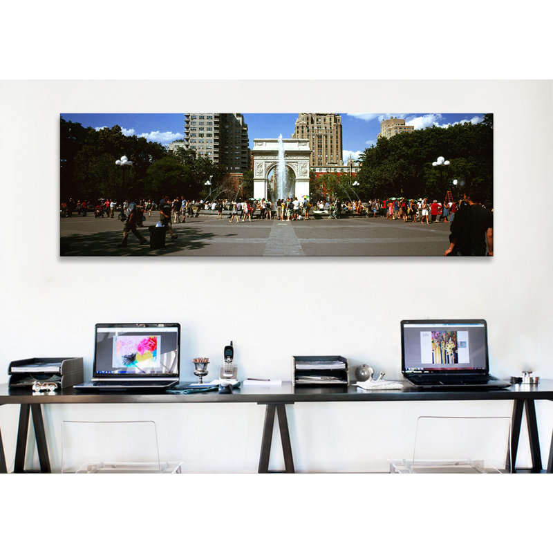 " Tourists At A Park, Washington Square Arch, Washington Square Park, Manhattan, New York City, New York State, USA #2 " by Panoramic Images