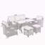 Ensemble de 6 chaises d'extérieur en osier de rotin pour patio, chaise, tabourets et table
