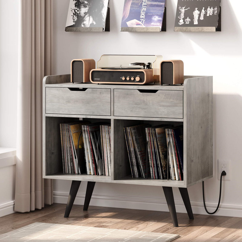 Support pour tourne-disque avec rangement