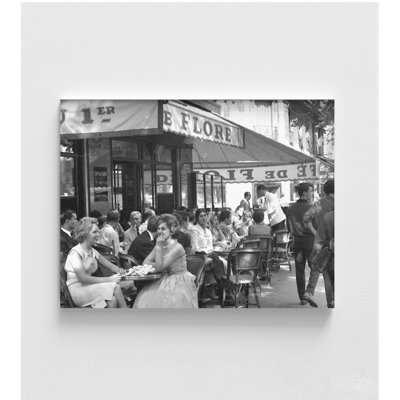 «Kneema Café de Flore», art mural photographie noir et blanc