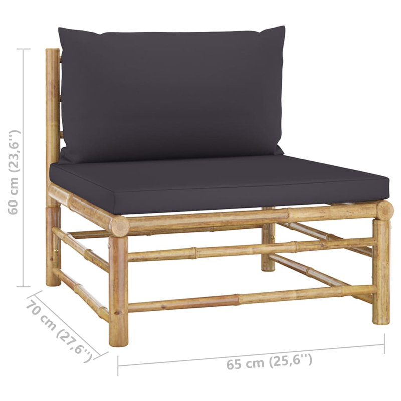 Jenkinson 25.6" Wide Rectangle Patio Sofa with Cushions