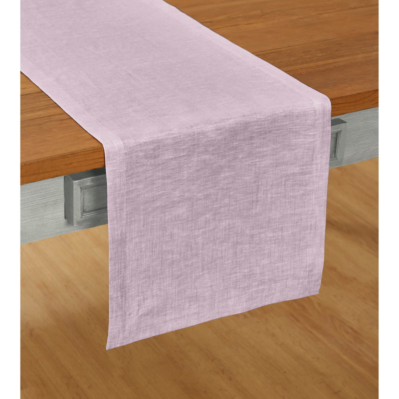 100% Pure Linen Table Runner - Athena, 72" x 14", Chambray Lavender