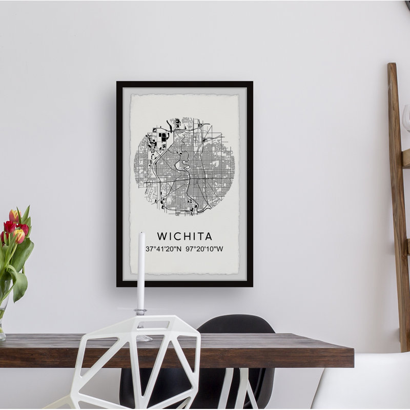 "Wichita" par - cadre photo, art textuel, H 24 po x l 16 po x P 1,5 po