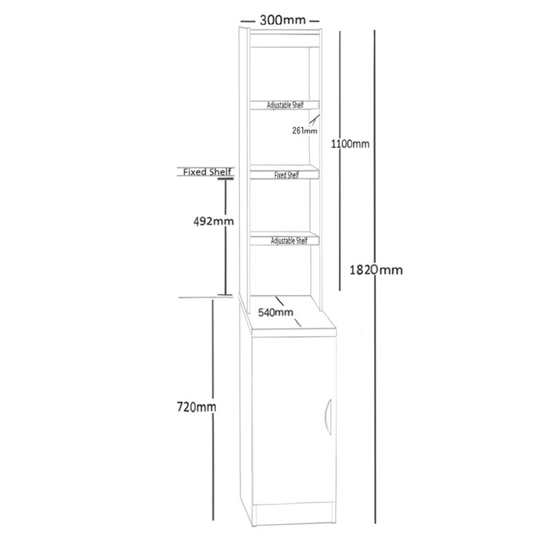 Moreland 1 -Door 3 -Shelf Storage Cabinet, Black Havana