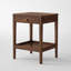 Table de chevet basse et étroite en chêne massif 19 po avec tiroir et tablette-1182658753-1182658752