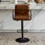 Tabourets de bar pivotants réglables en similicuir avec dossier haut (ensemble de 2)-607741650