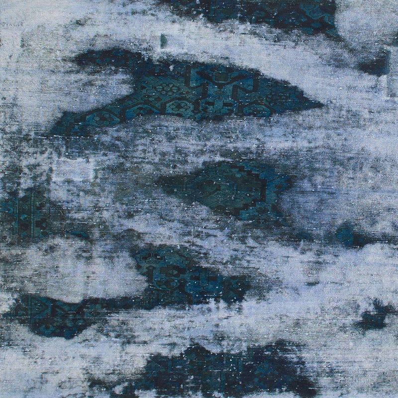 Tapis abstrait moderne 1372, Carré 3 pi