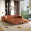 Canapé-lit gigogne de 234 cm (92,1 po), canapé-lit convertible 3 en 1 en similicuir avec accoudoirs ultra larges, canapé moderne capitonné, canapé 4 places avec 2 coussins pour salon-1311714390