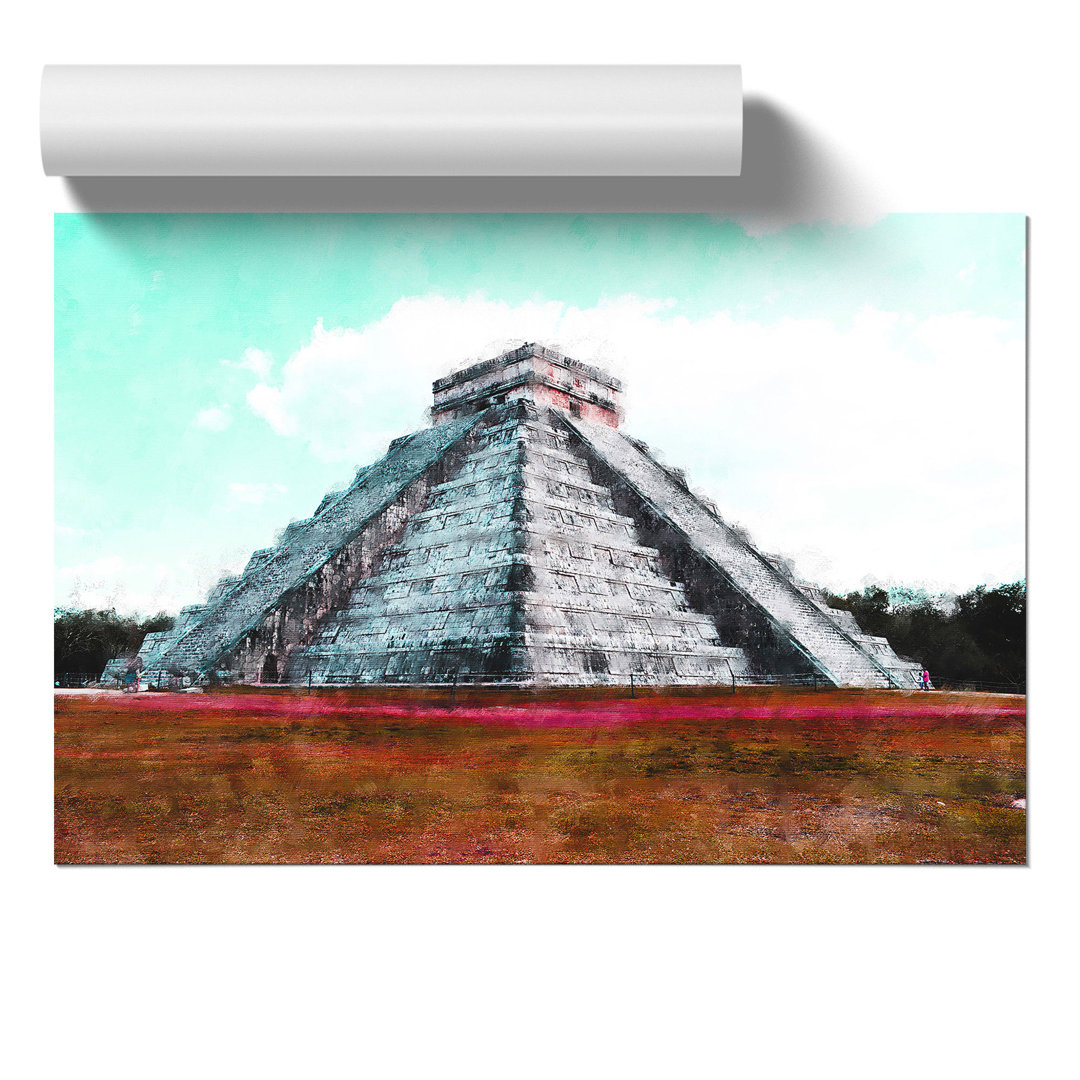 Chichen Itza in Mexico Painting - Frameless Print
