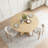 47" Round Dining Table For 4-7 People, Modern Wood Kitchen Table With Sturdy Metal Base, Large Round Dinner Table For Dining Room, Easy Assembly-416538226