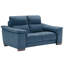 Causeuse en microfibre bleu foncé Caley