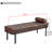 Clarkson Solid Wood Frame Genuine Leather Bench-162055963