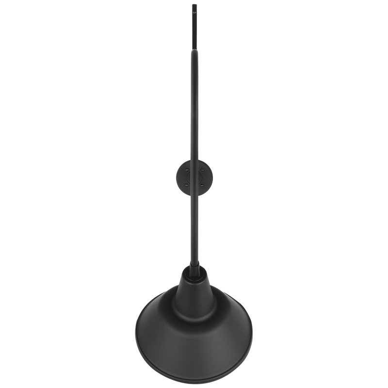 Thomas O'Brien, "Academy 36" Anchored Larrabee Barn Light in Matte Black with 12.5" White Bowers Shade, Black