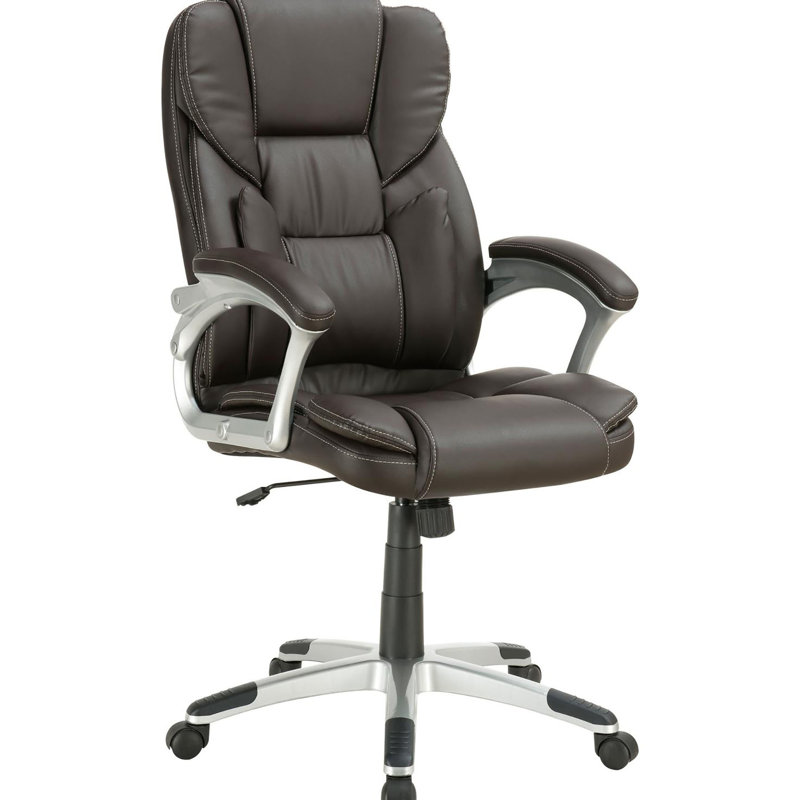 Chaise de bureau ergonomique brun foncé avec accoudoirs - hauteur réglable pour les tâches