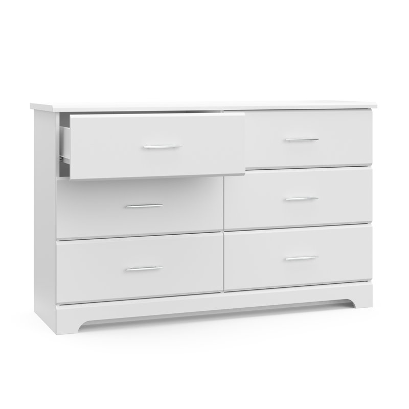 Commode double à 6 tiroirs Brookside, Blanc