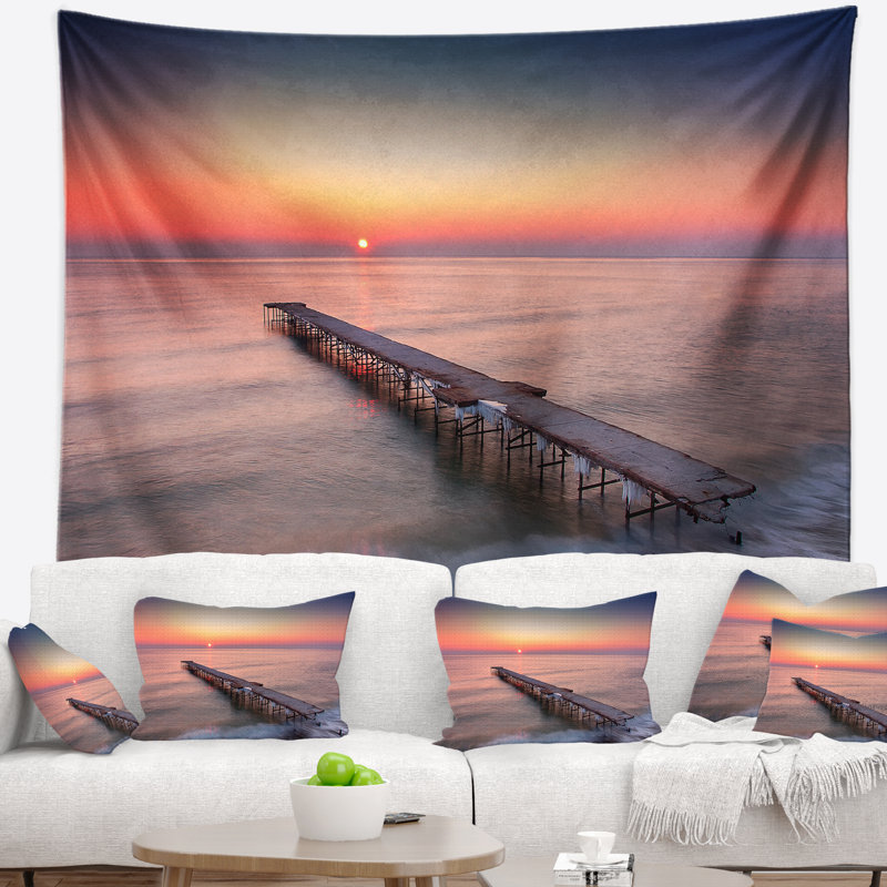 Tapisserie «Long Exposure Sea and Shore», H 68 po x l 80 po
