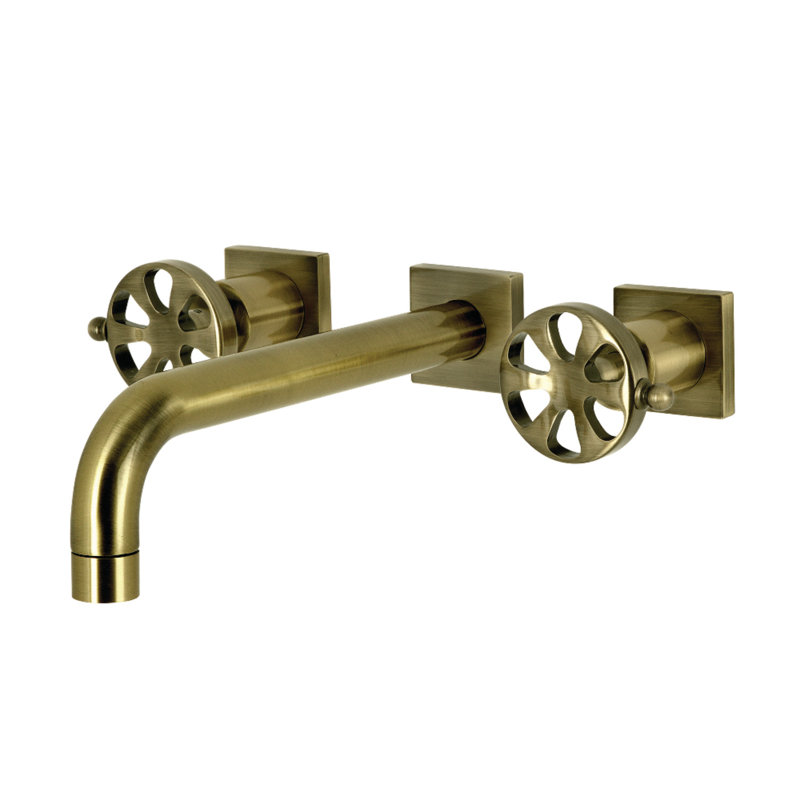 Robinet de baignoire romaine à poignée double Belknap, Laiton antique