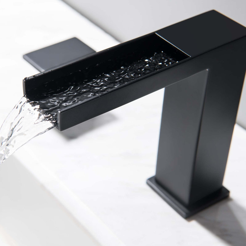 Robinet de salle de bain à large entraxe, Noir