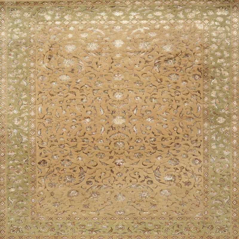 Tapis traditionnel beige / gris Dinton, Rond 4 pi