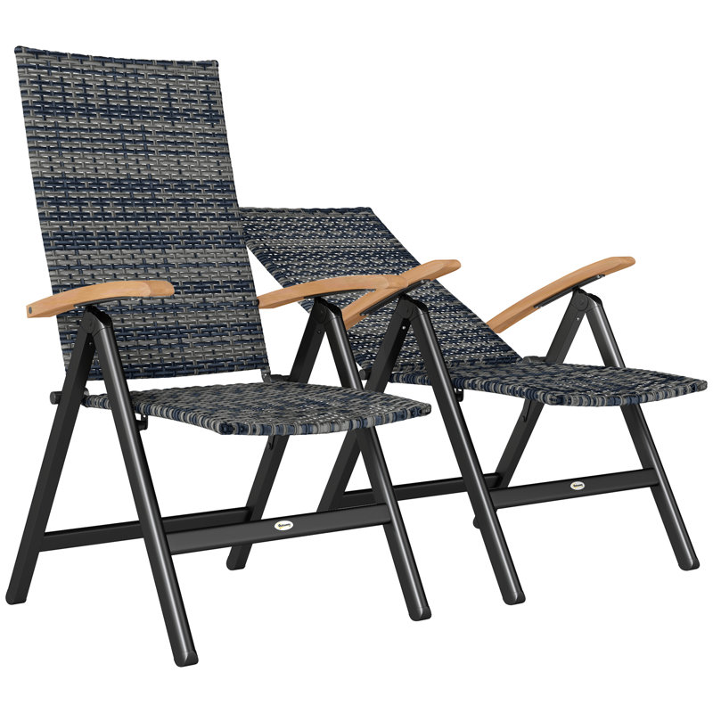 Folding Patio Dining Armchair, Dark Grey