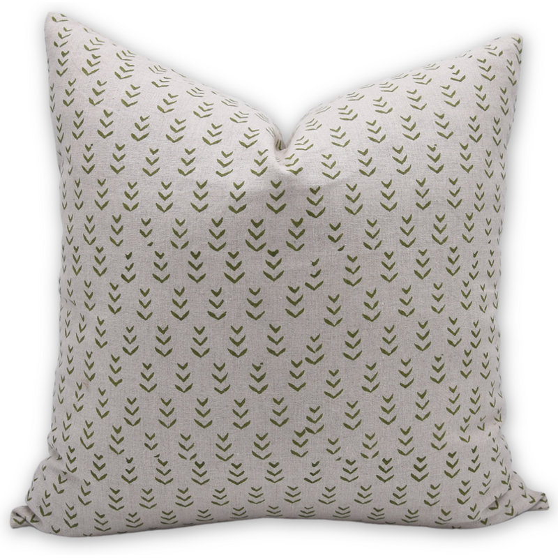 Linen Pillow Cover, Rectangular, 14" x 36", Green/Gray Floral 1