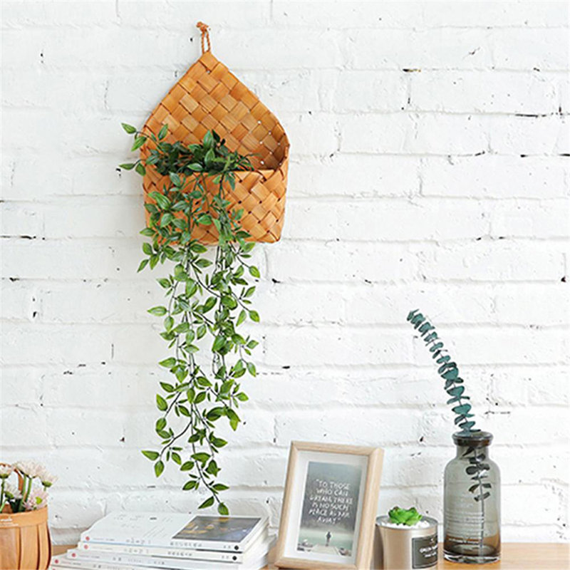 Panier de rangement tissé suspendu 1 pièce, rangement mural pour légumes et fruits, panier de rangement pour clé de courrier