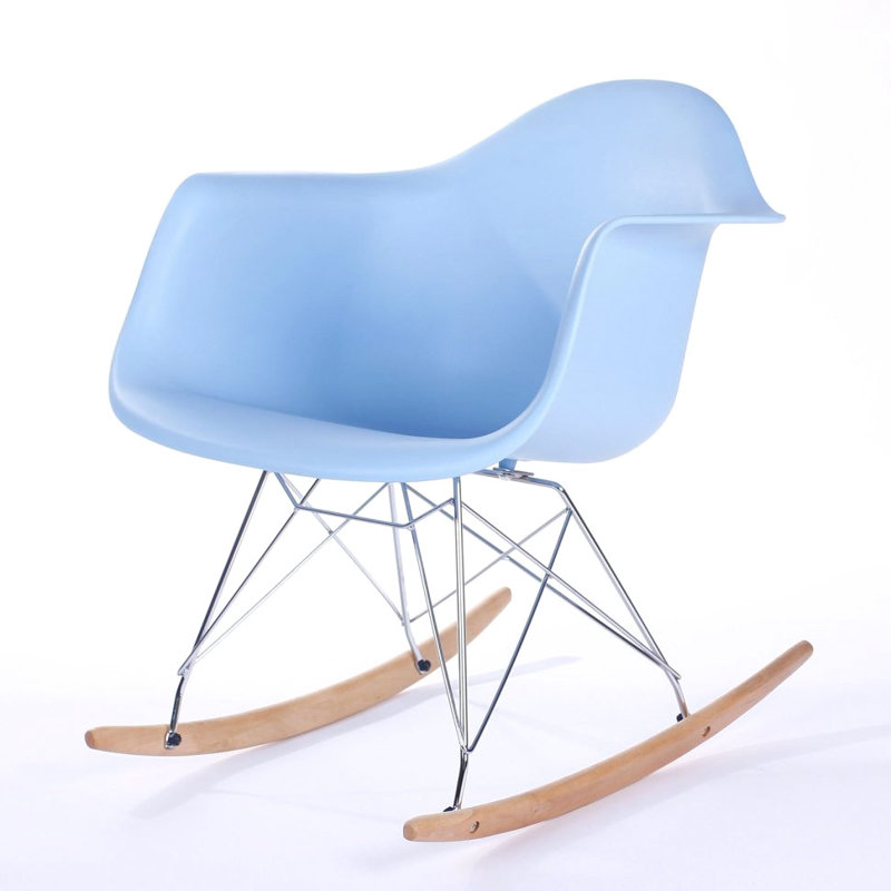 Fauteuil pour enfants à bascule mid-century eiffel Adele, Bleu pâle