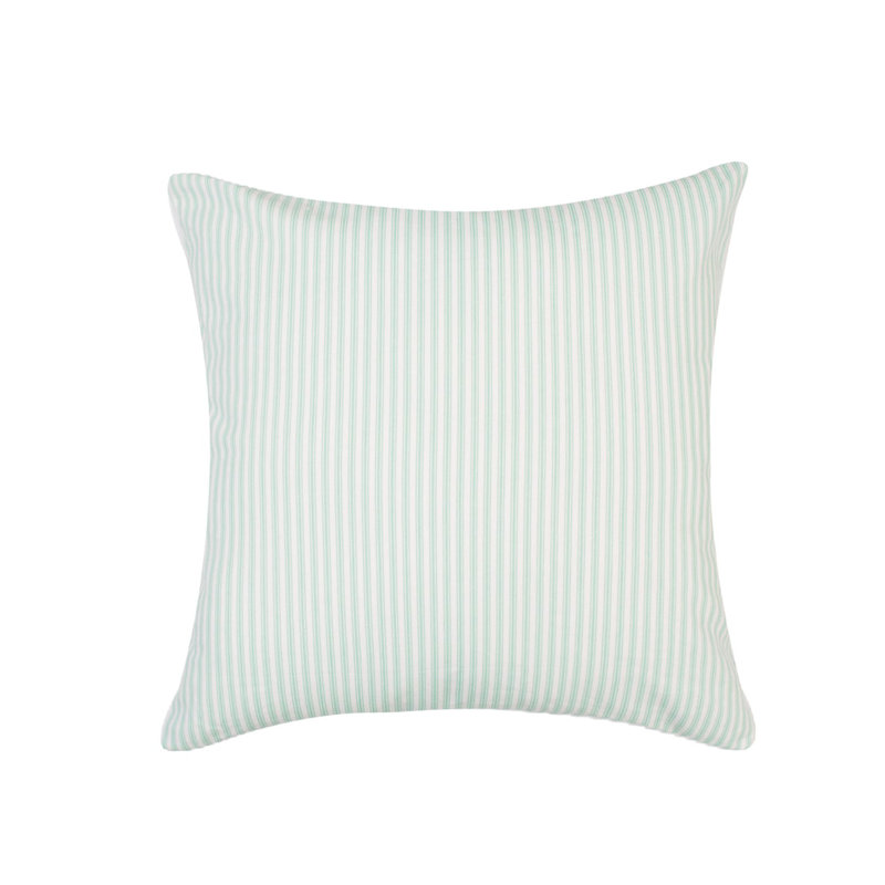 Michael Penny Ticking Pillow Cover & Insert, Square 22", Feather, Blue Striped