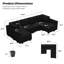 Canapé modulaire réversible en velours capitonné et large avec repose-pieds Buckleton-2027001059