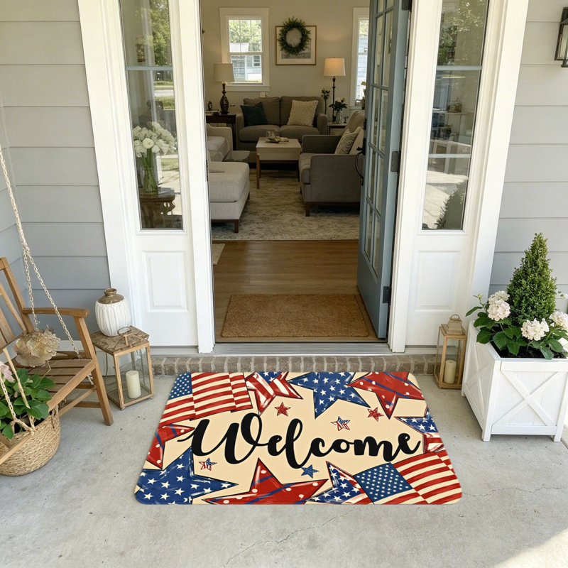 Paillasson Patriotic Star Flag Welcome Print 20 po x 32 po
